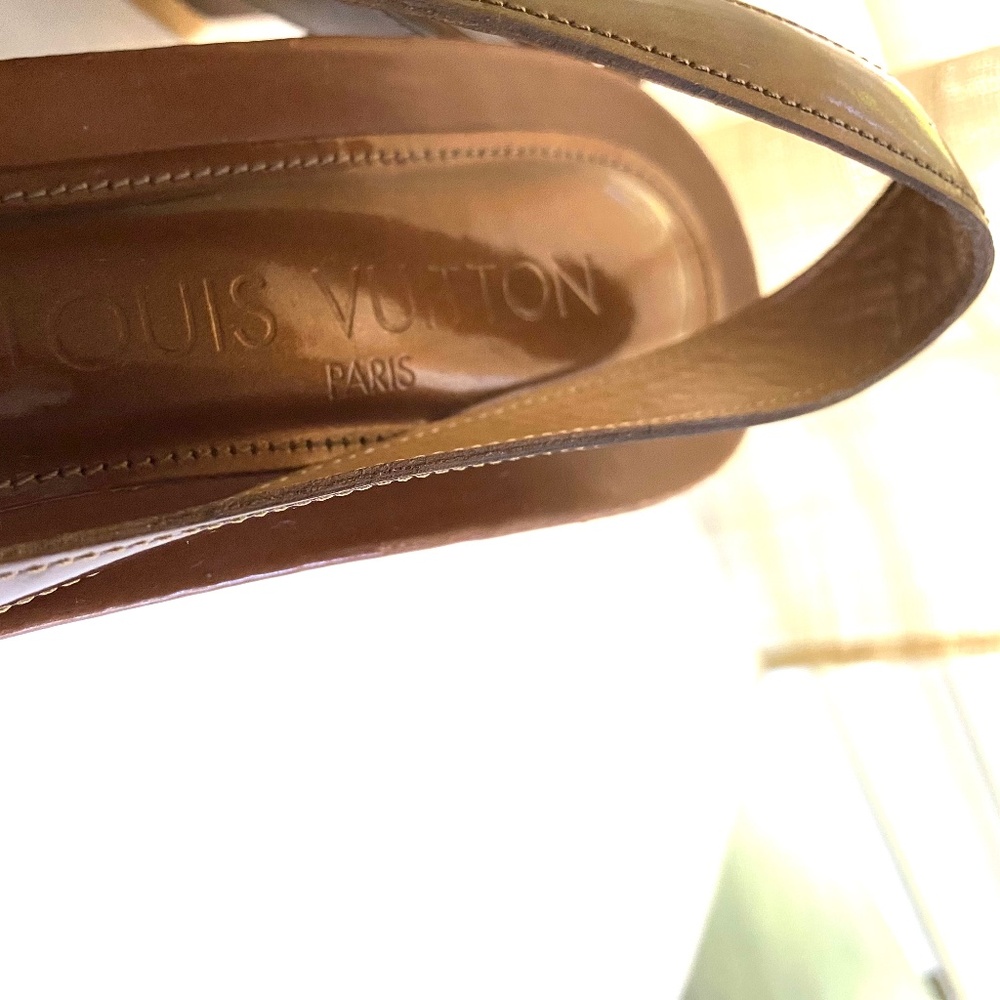Louis Vuitton - Brown Leather Slingback Heels - Picture 6 of 10
